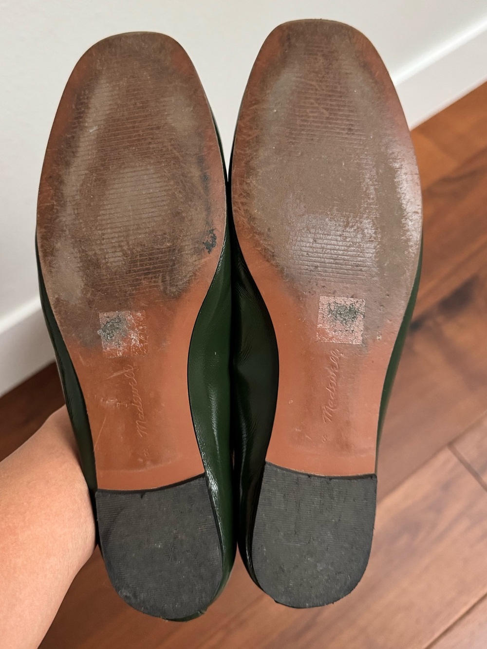 Madewell Greta Mary Jane Ballet Flats in Dark Forest Green, Size 8 - Picture 4 of 7